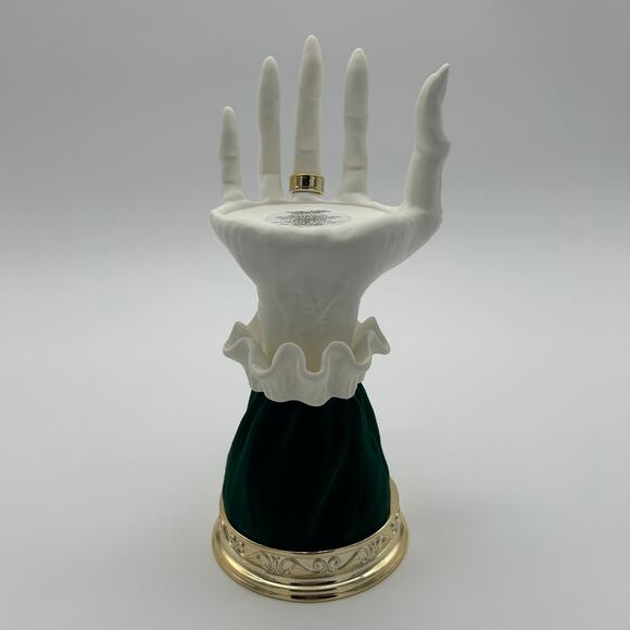 Bath & Body Works Skeleton Hand Candle Holder Green Velvet Sleeve Halloween - Picture 2 of 5